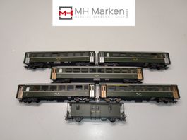 Bemo 6-teiliges Personenzugset der RhB grün DC H0m ohne OVP