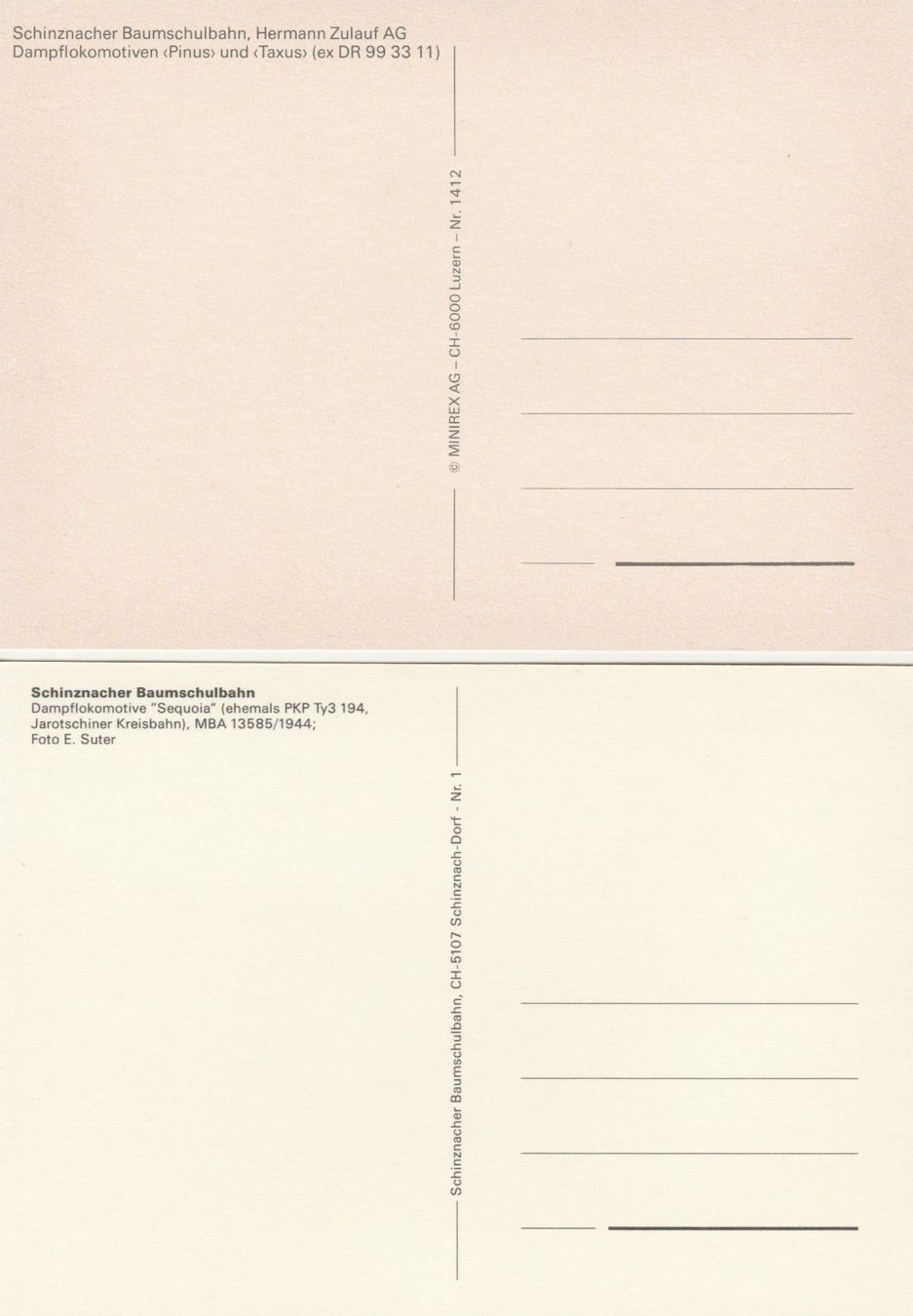 Cartoline postali: Schinznacher Baumschulbahn - ungelaufene Ansichtskarten – Nuovo (secondo la descrizione) da Eglisau venduto da vomdings 1