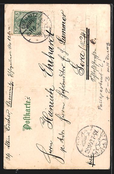 Cartoline postali: Passepartout-Lithographie Chemnitz, Schl – Usato da Berlin venduto da bartko-reher 1