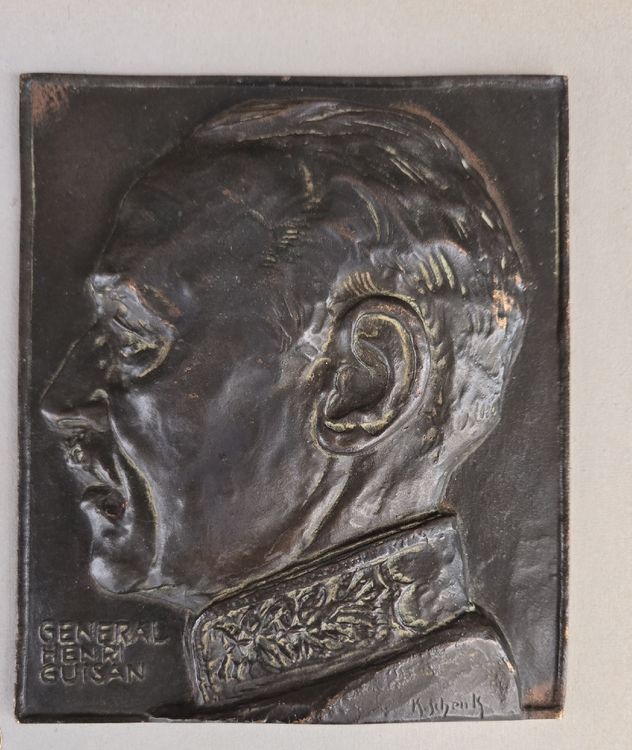Karl SCHENK (1905-1973) Bronze Relief General Guisan (Gebraucht) in ...