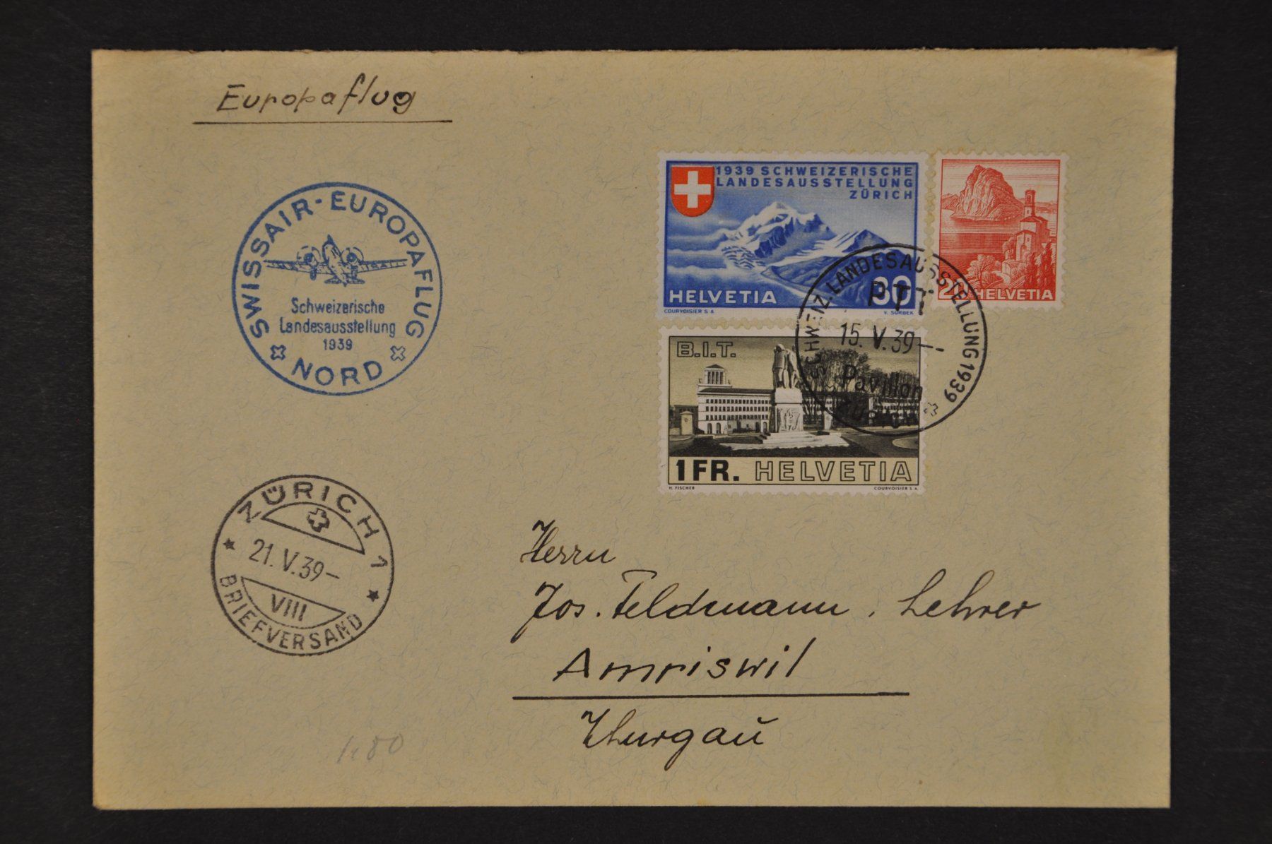 Tutti i francobolli: 1939 Europaflug Nord – Usato da Wolfhalden venduto da Zinauktion