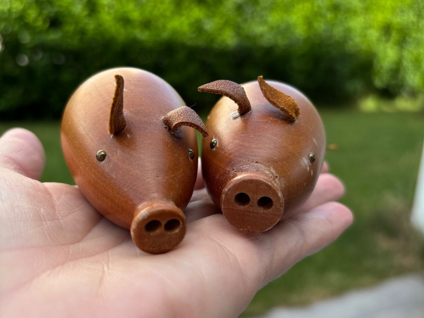 Statuette: Two wooden mid-century pigs – Usato da Steinhausen venduto da ChromeVintage 9