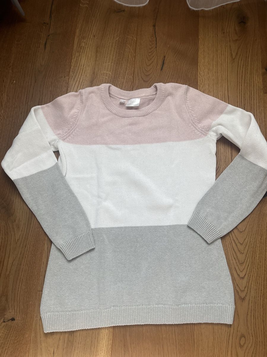 Pullover & Sweatshirts: Neuwertig! Pullover Rosa Weiss Grau Grösse M  – Gebraucht aus Sax von _Kornblume_