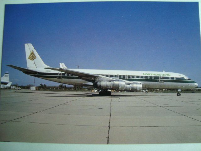 Cartoline postali: Northeastern (USA) DC-8-52 N800EV – Nuovo e nell'imballaggio originale da Thun venduto da Abigboss