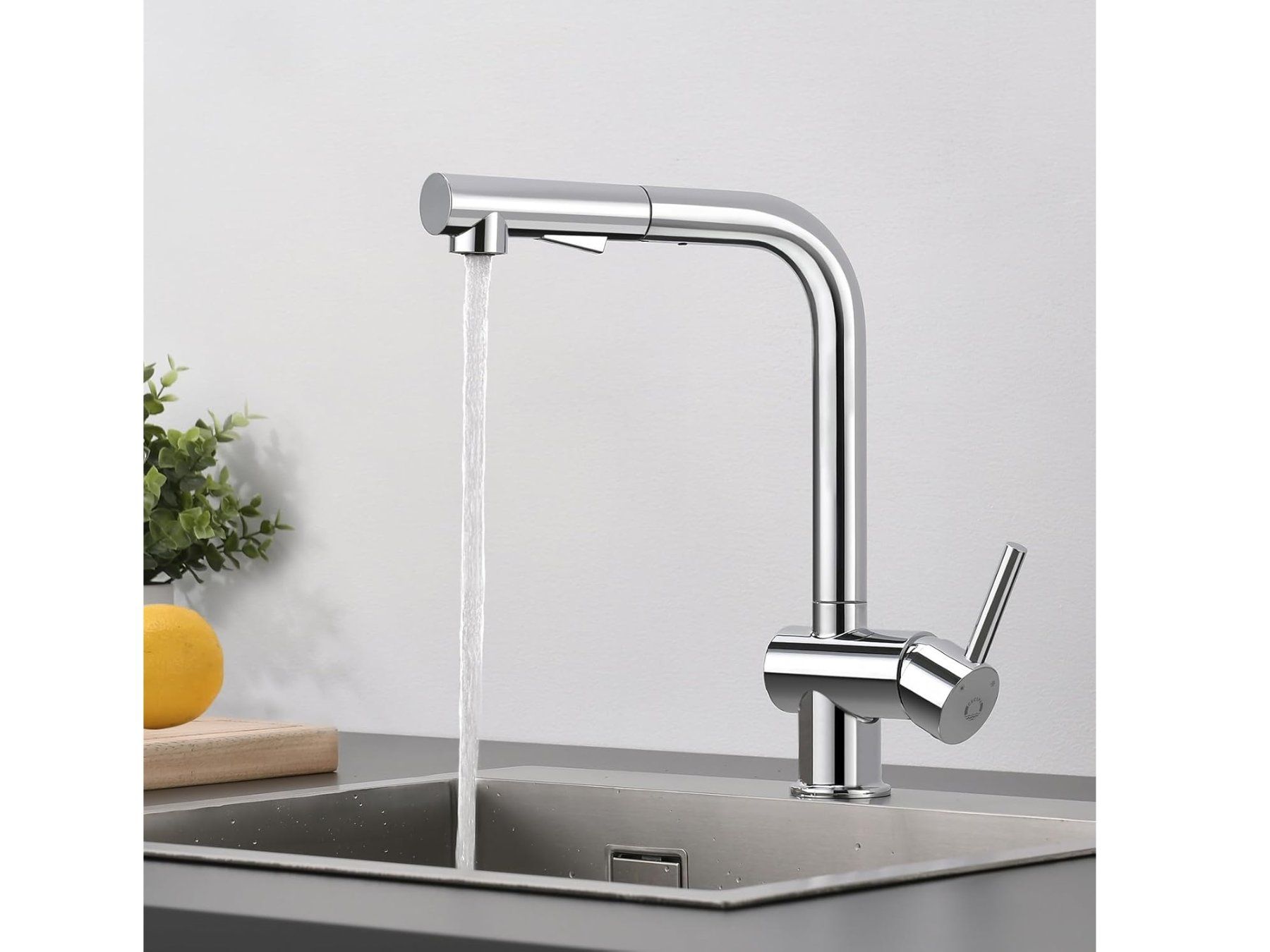 APPASO Wasserhahn Edelstahl APPASO Küchenarmatur Mit Ausziehbarer Brause – 2 Strahlarten, 360° Drehbar Wasserhahn Mit Brause Herunterziehen