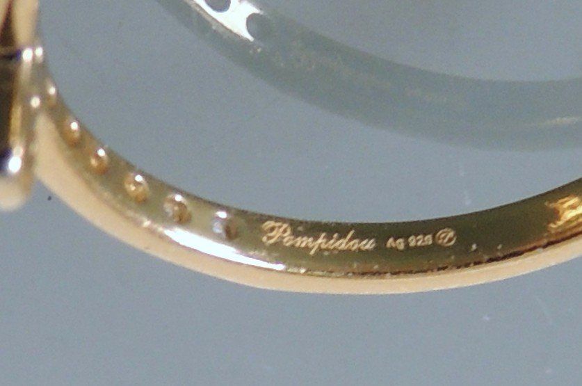 Pompidou Anelli: POMPIDOU vergoldeter Silber 925 Fingerring Gr. 52 – Usato da Waldenburg venduto da schaller707 5