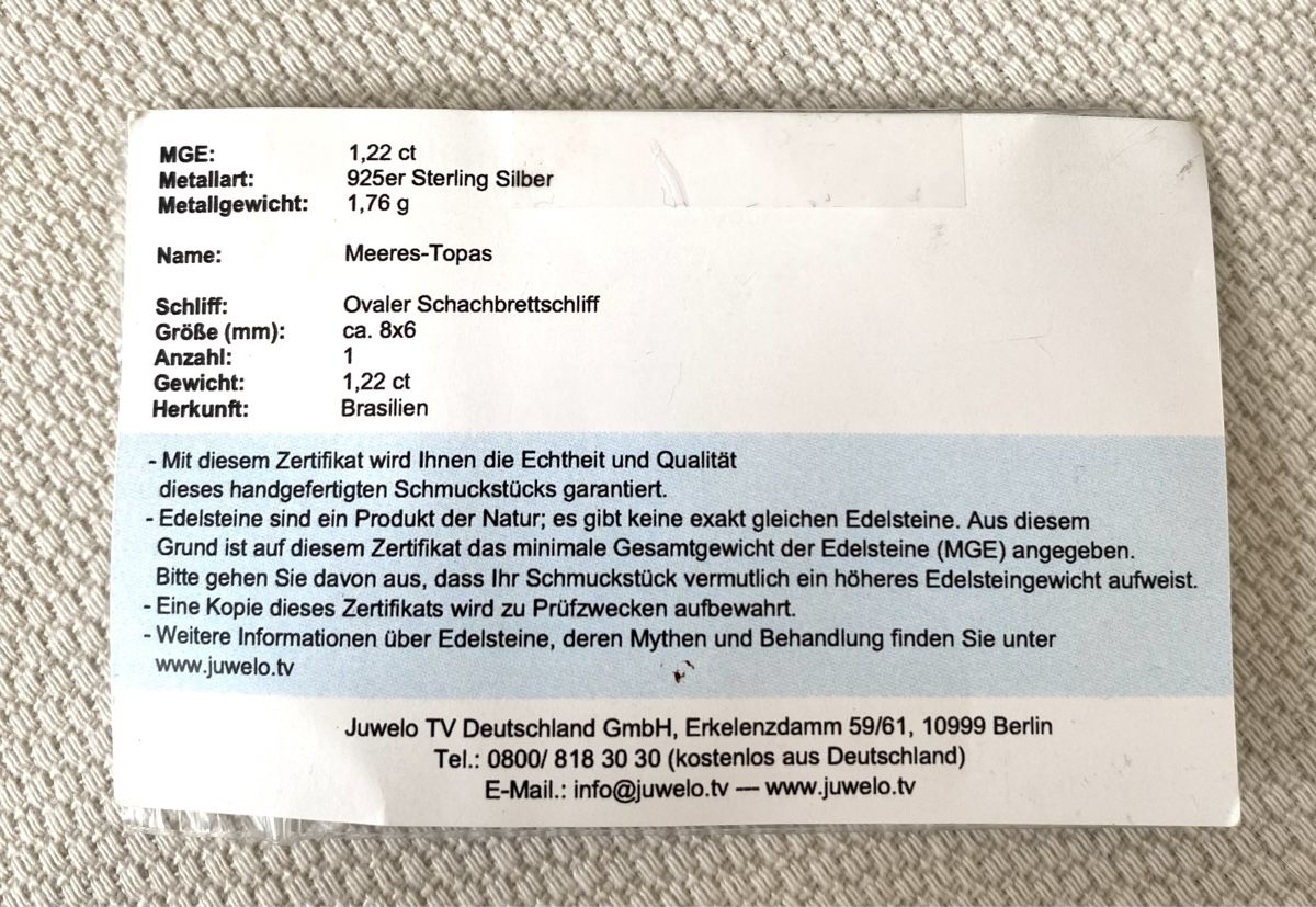 Ciondoli: Blauer Meeres Topaz Silberanhänger – Usato da Bern venduto da isa_ys7c 5