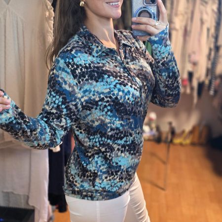 City Life Viskosebluse mit Kragen L/XL