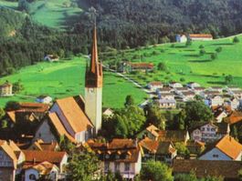 Degersheim , Blick zum Säntis , Kirche