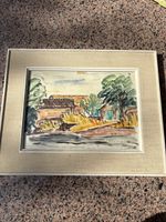Original Aquarell, signiert, Landschaft