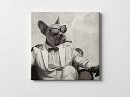 Wandbild „New Yorker Hunde-Mafioso“ – Leinwand 80 x 80 cm