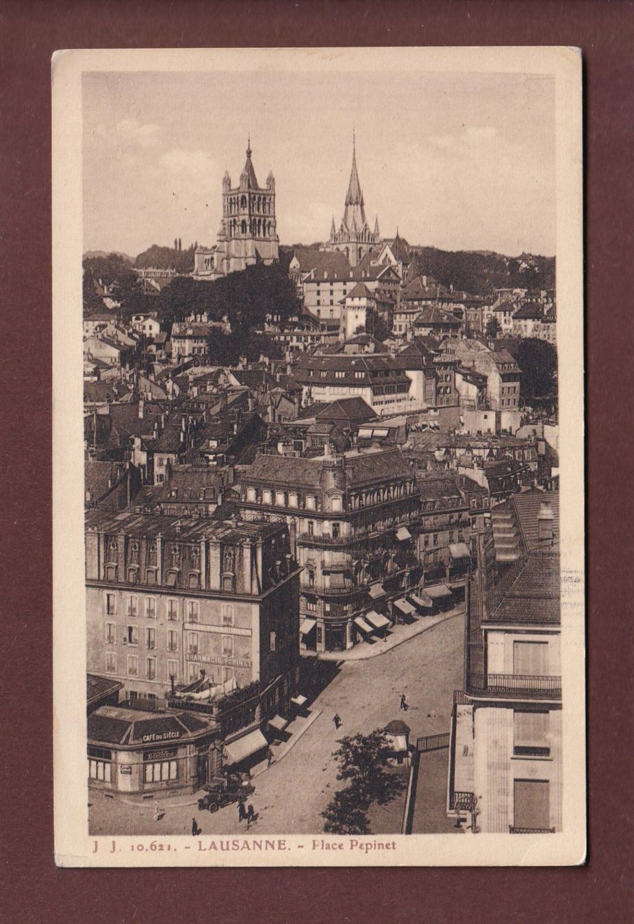 Cartoline postali: LAUSANNE - Place Pépinet - Café du Siècle – Usato da Pully venduto da nicecards