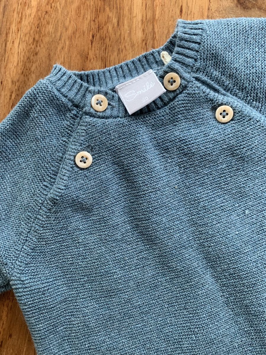 Pagliaccetti: Strick-Strampler Gr. 50/56, Hellblau, neuwertig – Usato da Langnau am Albis venduto da sbr_6zw5 1