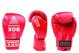 Boxhandschuhe Leder rot SBA HÄNDSCHÄ 14 OZ. NEU ! + Zubehör
