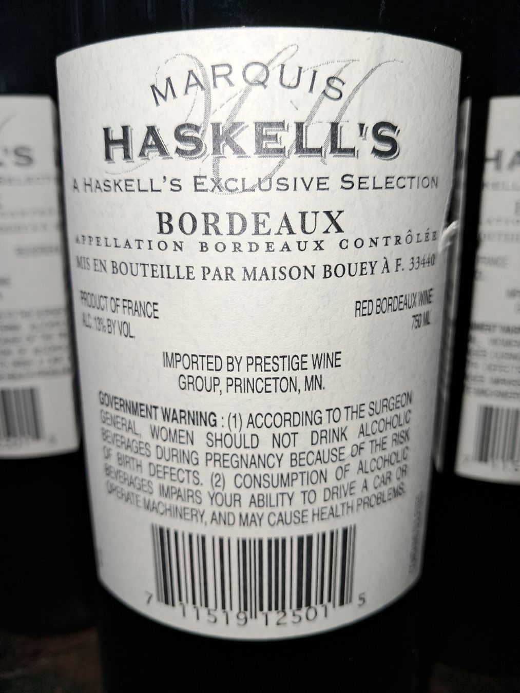 Vino: Marquis haskell's bordeaux 2015 – Nuovo e nell'imballaggio originale da Le locle venduto da juliensaran 2
