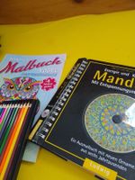 2 Mandala Malhefte mit neuen Fatbstiften