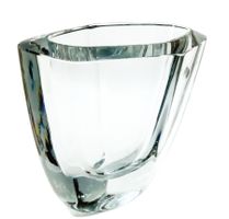 Strömberg Strombergshyttan Sweden vase verre bleu signé 12cm