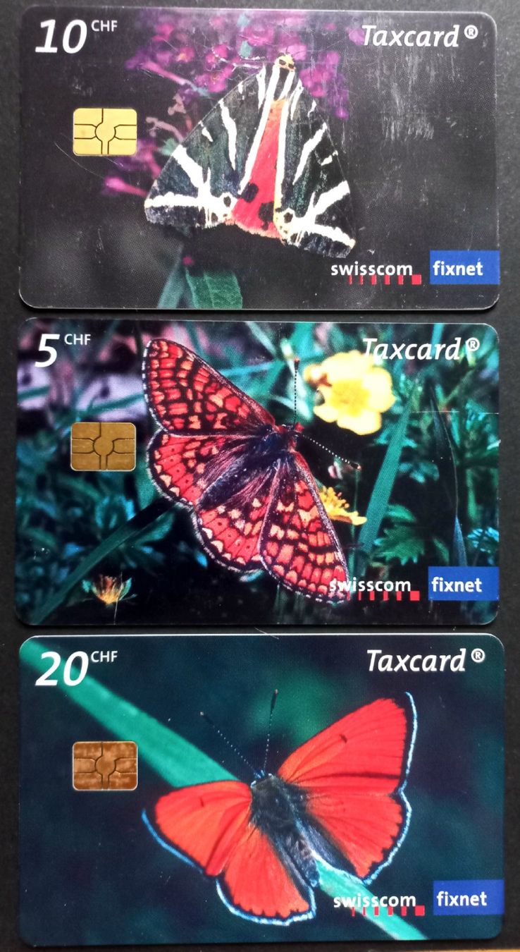Swisscom Schede telefoniche: Taxcard - Schmetterlinge - CH – Usato da Niederuzwil venduto da lubimaja