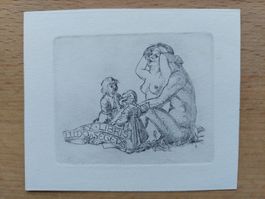 Exlibris Hans Hauke - Orig. Radierung Erotik