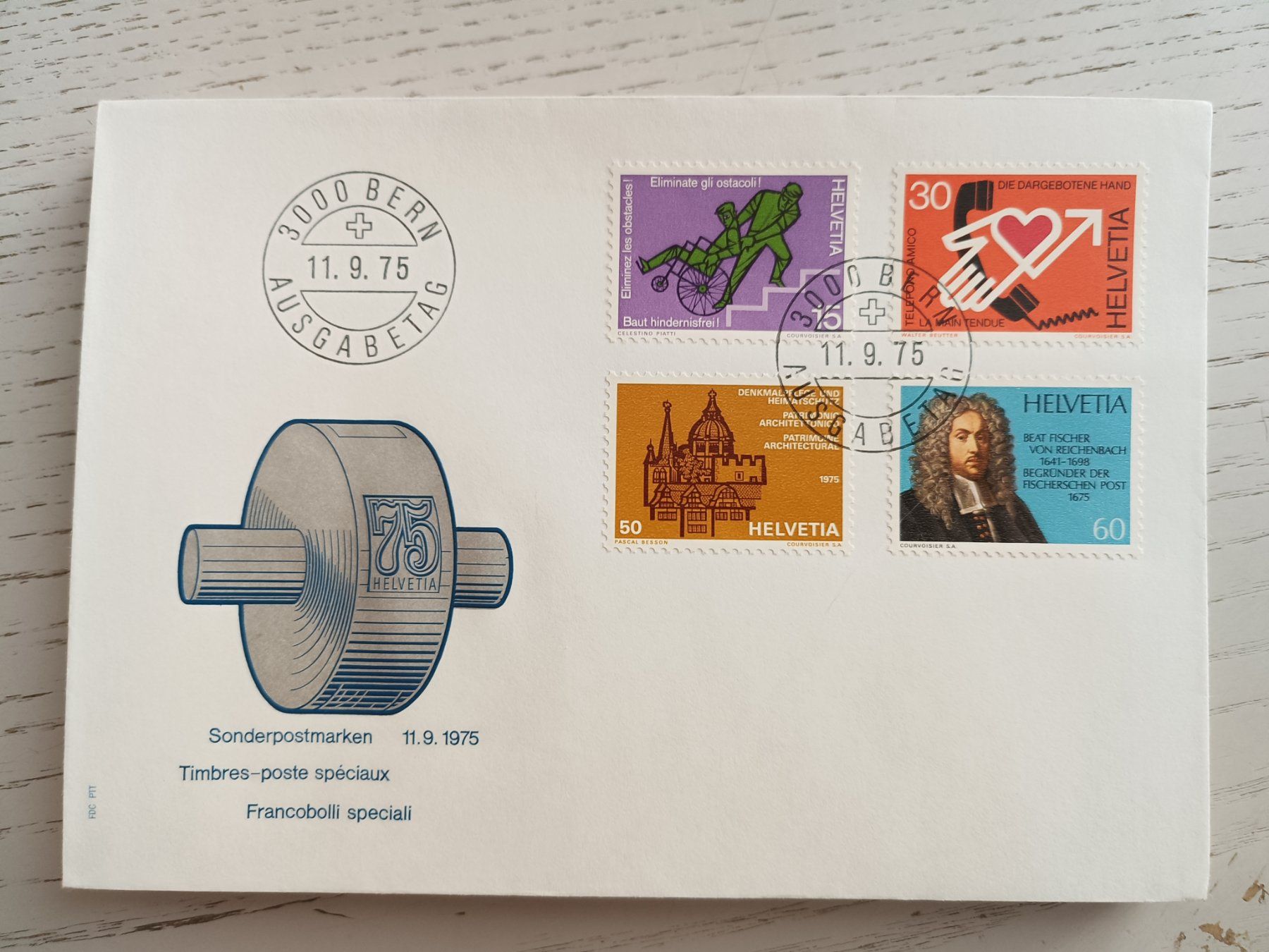 Alle Briefmarken: 1975 FDC Werbemarken – Gebraucht aus Dübendorf von goeggi79