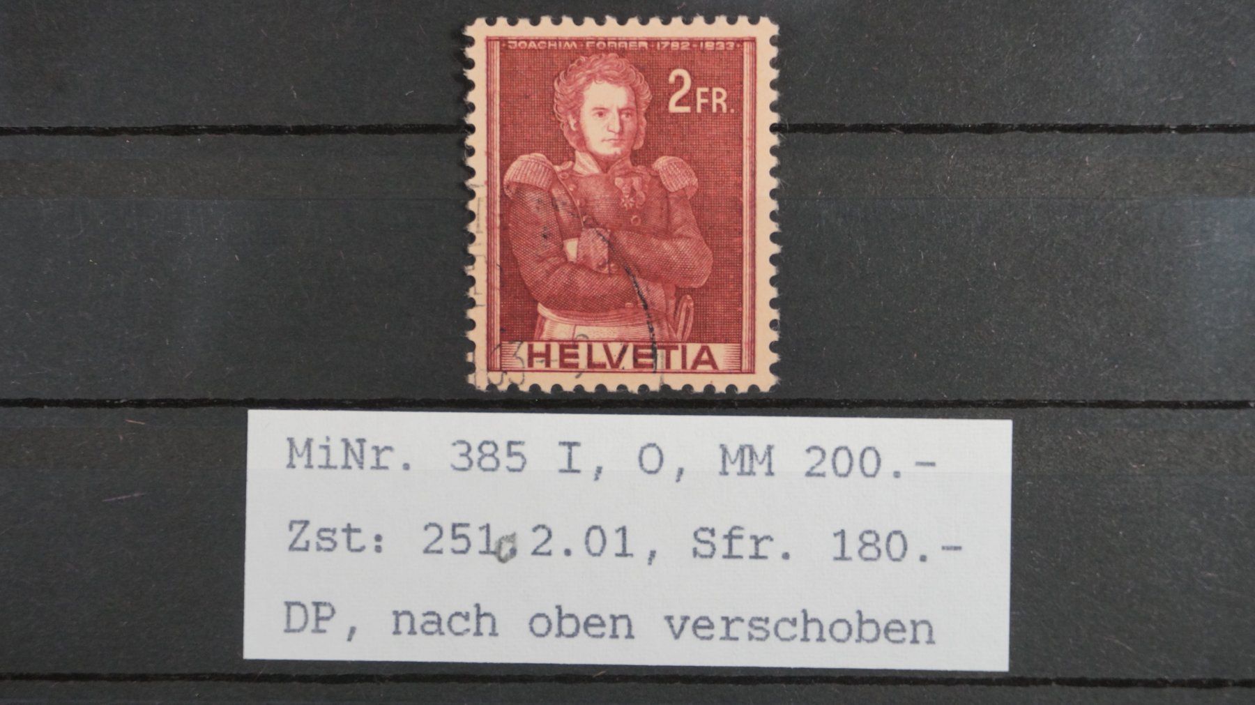 Tutti i francobolli: CH - Abarten - SBK Nr. 251.2.01 - Doppelprägung – Usato da Rombach venduto da VENTIS-Auktionen 1