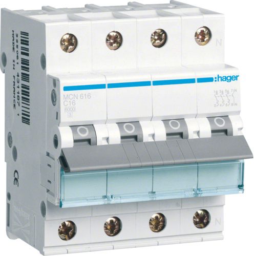 Hager Interruttori: Hager LS 16A 3LN MCN616 6kA – Nuovo e nell'imballaggio originale da Bassersdorf venduto da van_9j7w