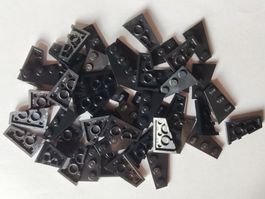 LEGO - 46x Black Wedge Plate 3x2 Left - 43723 - NEW