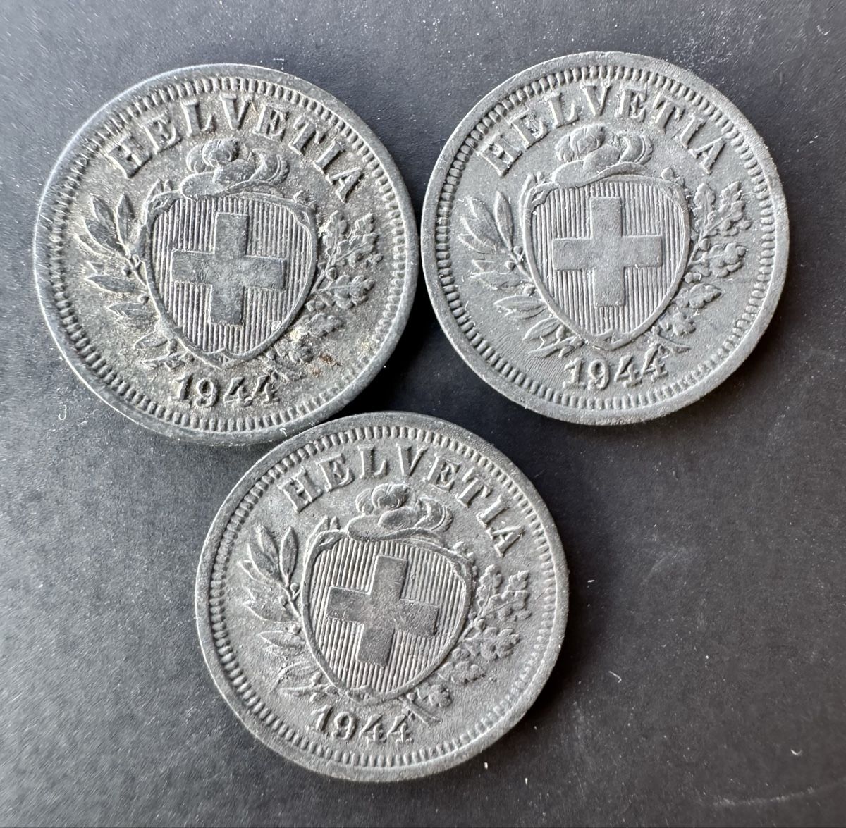 Toutes les monnaies: 3 x 1 Rappen 1944 – D'occasion à Meilen par coins4sale