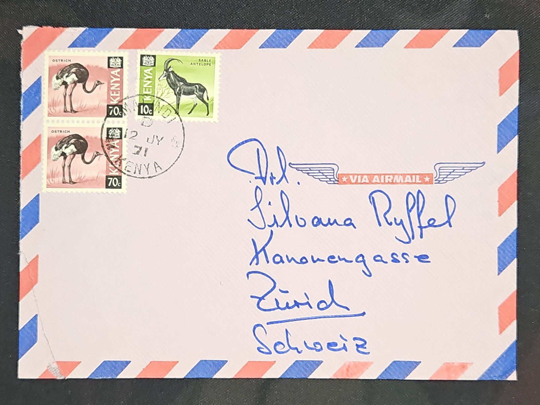 Tutti i francobolli: CL25 Enveloppe + Timbre Kenya 1971 – Usato da Cousset venduto da Patrick_Collections