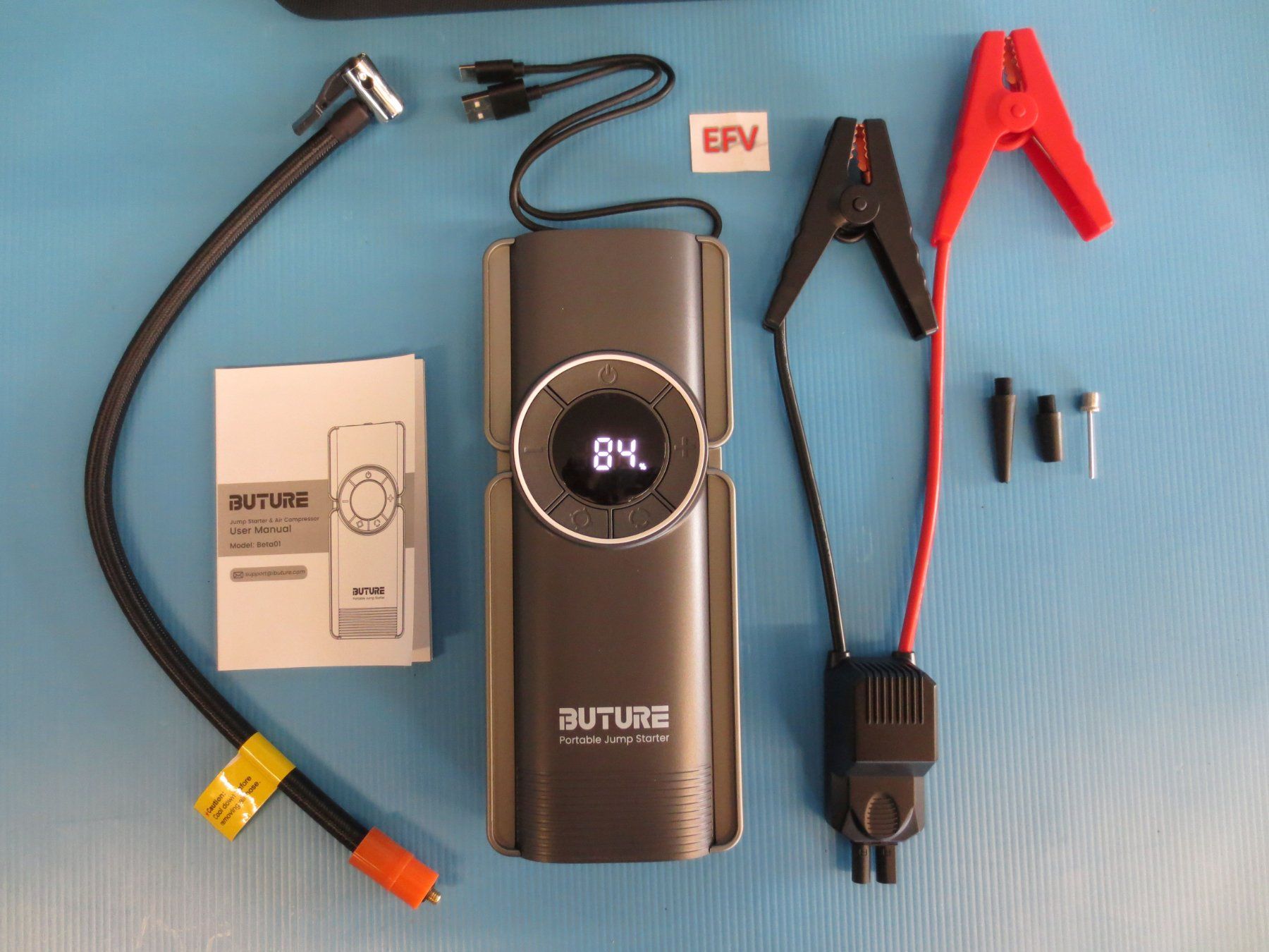 Batterie: Batterie Starthilfe + Powerbank + Luftkompressor + LED Lampe – Nuovo e nell'imballaggio originale da Sulz LU venduto da Elektrofachverkauf 1
