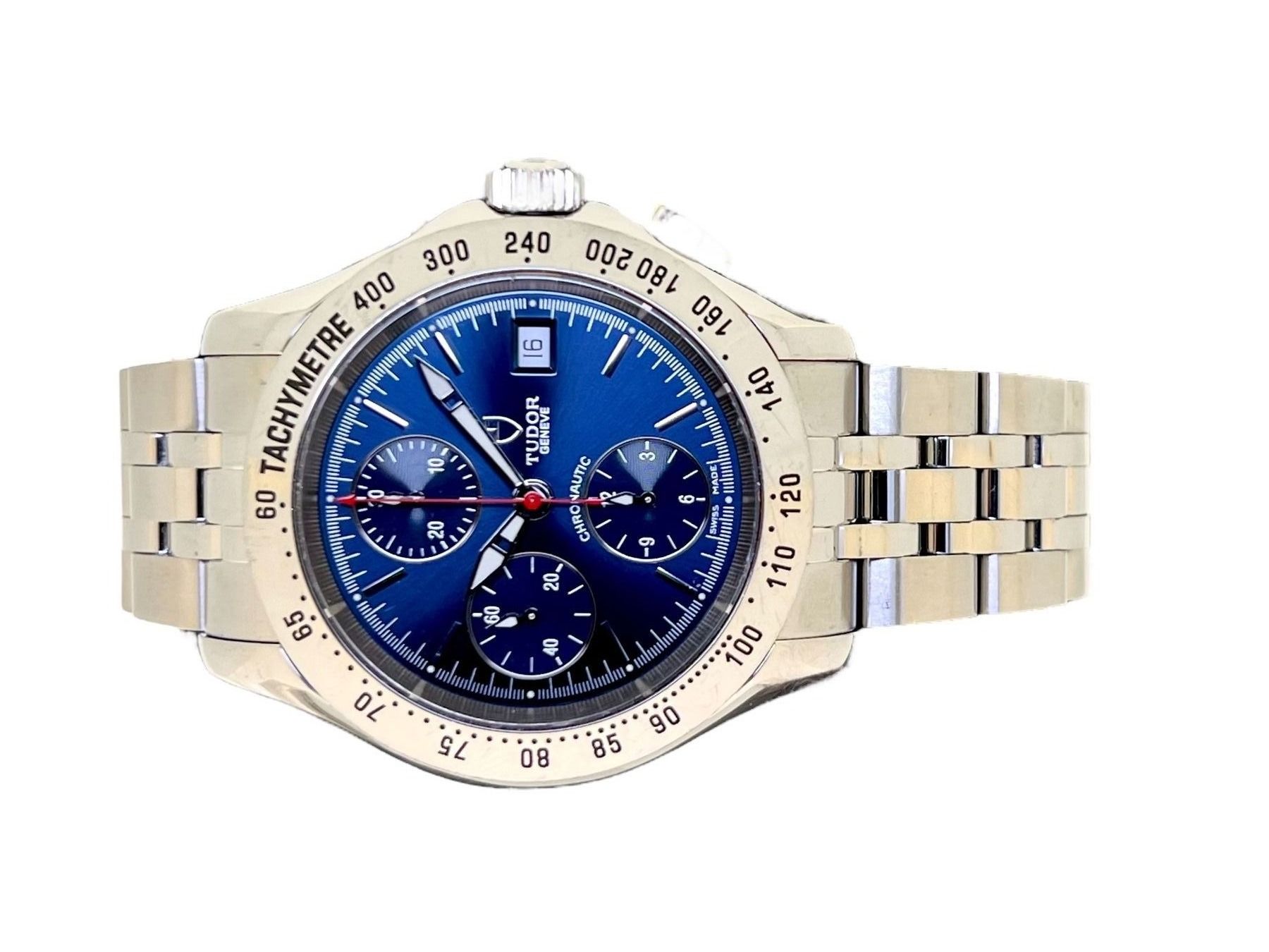 Tudor Montres: Tudor Chronautic Blue Automatic Chronograph 79380 Full Set💙 – D'occasion à Morges par 24time 4