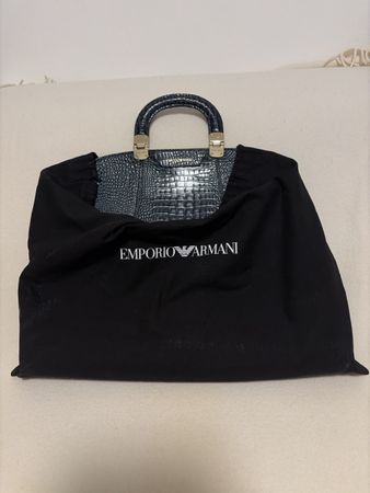 Emporio Armani Damentasche dunkelblau Krokodilleder neu