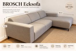 Micasa Ecksofa «Brosch», hellgrau, neuwertig