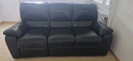 IKEA 3-Seat Sofa Black Leather Look - Great Condition