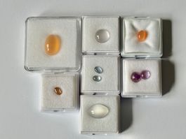 Lot Cabochon, Amethyst, Mondstein, Rosenquarz, Topas