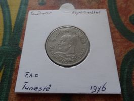 TUNISIE  1/2  Dinar  1976