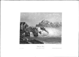 Rheinfall Aquatinta von Bury