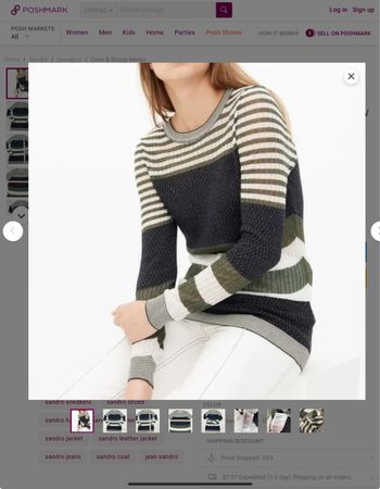 Sandro Paris Striped Sweater, size 1