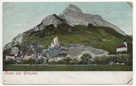 1899 SARGANS Gesamtansicht uralte Karte ungebraucht +++