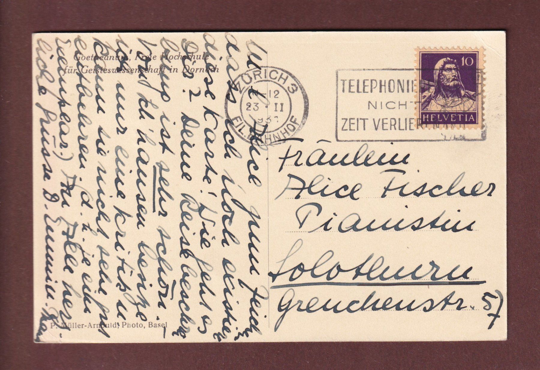 Cartoline postali: DORNACH - Goetheanum - 1931 – Usato da Pully venduto da nicecards-shop 1