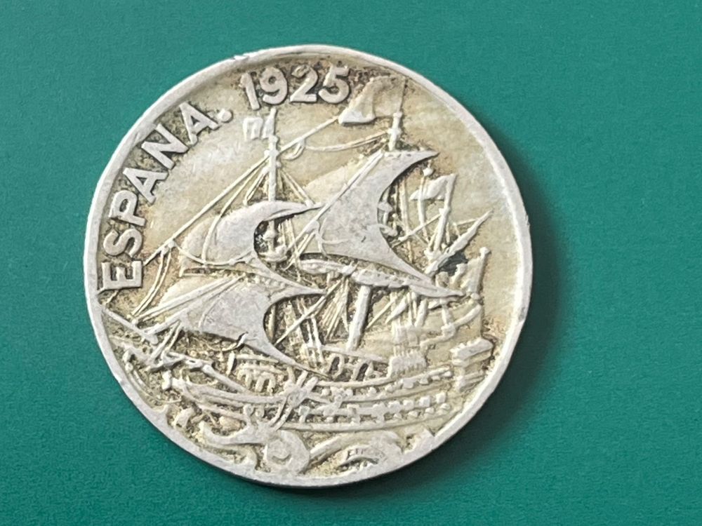Spanien Antike 25 Centimos Münze von 1925, Schiff Kaufen auf Ricardo