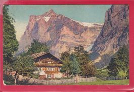 BAUERNHAUS IN GRINDELWALD MIT WETTERHORN, 20.9.1918, FELDPOS