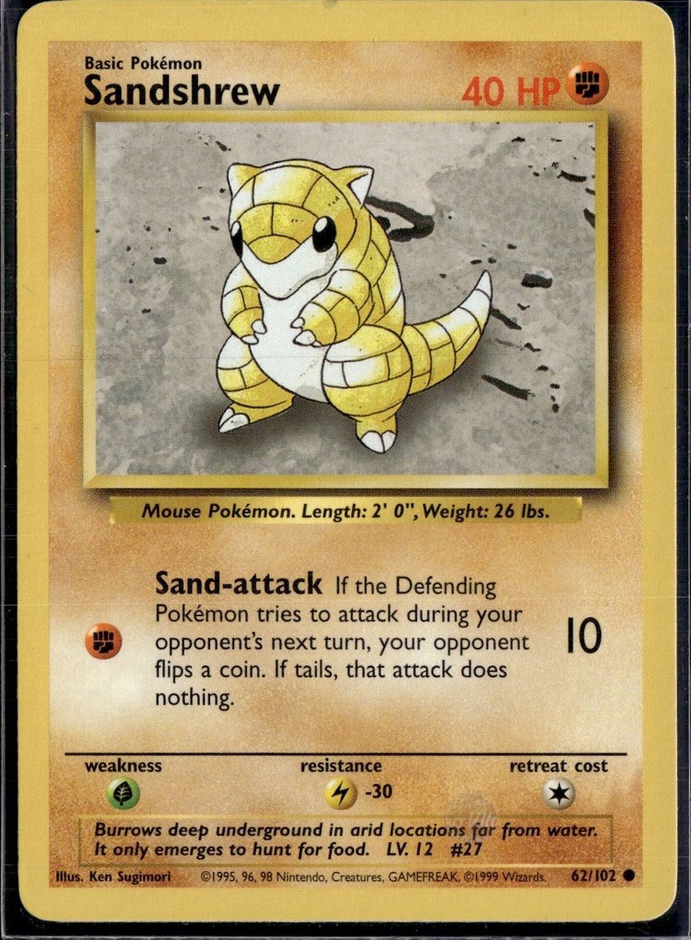 Pokémon Carte collezionabili: Sandshrew 62/102 base set – Usato da Zürich venduto da pokemon_cards