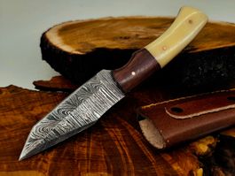 Geprüft! 1A Knife Faltenstahl DAMASCUS Damast Jagd Messer