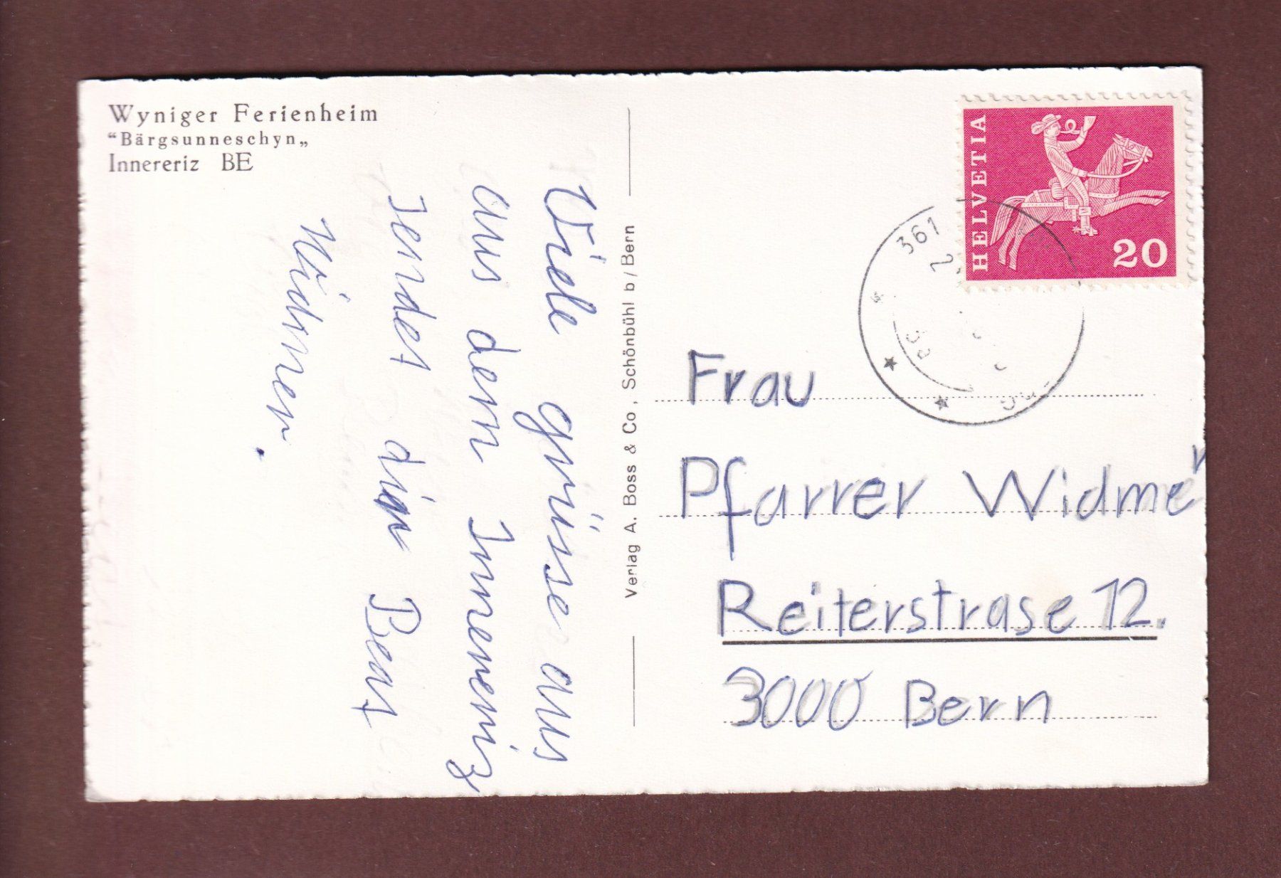 Ansichtskarten: INNERERIZ - Wyniger Ferienheim – Gebraucht aus Pully von nicecards-shop 1