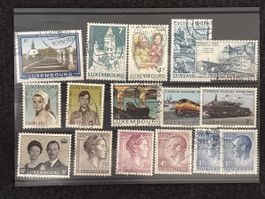 Lot de timbres Luxembourg oblitérés, divers modèles