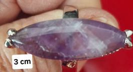 Schöner Amethyst Ring Gr. 20 Silberfarben Fassung 3cm