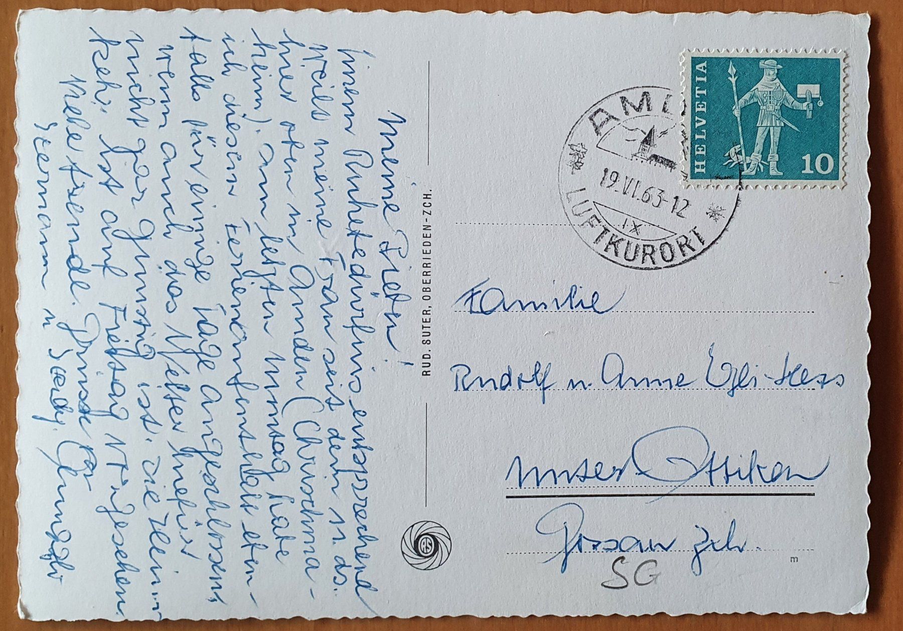 Cartoline postali: Amden 1963 – Usato da Kreuzlingen venduto da Rschweiz1 1