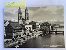Alte Ansichtskarte Zürich Limmatquai Grossmünster