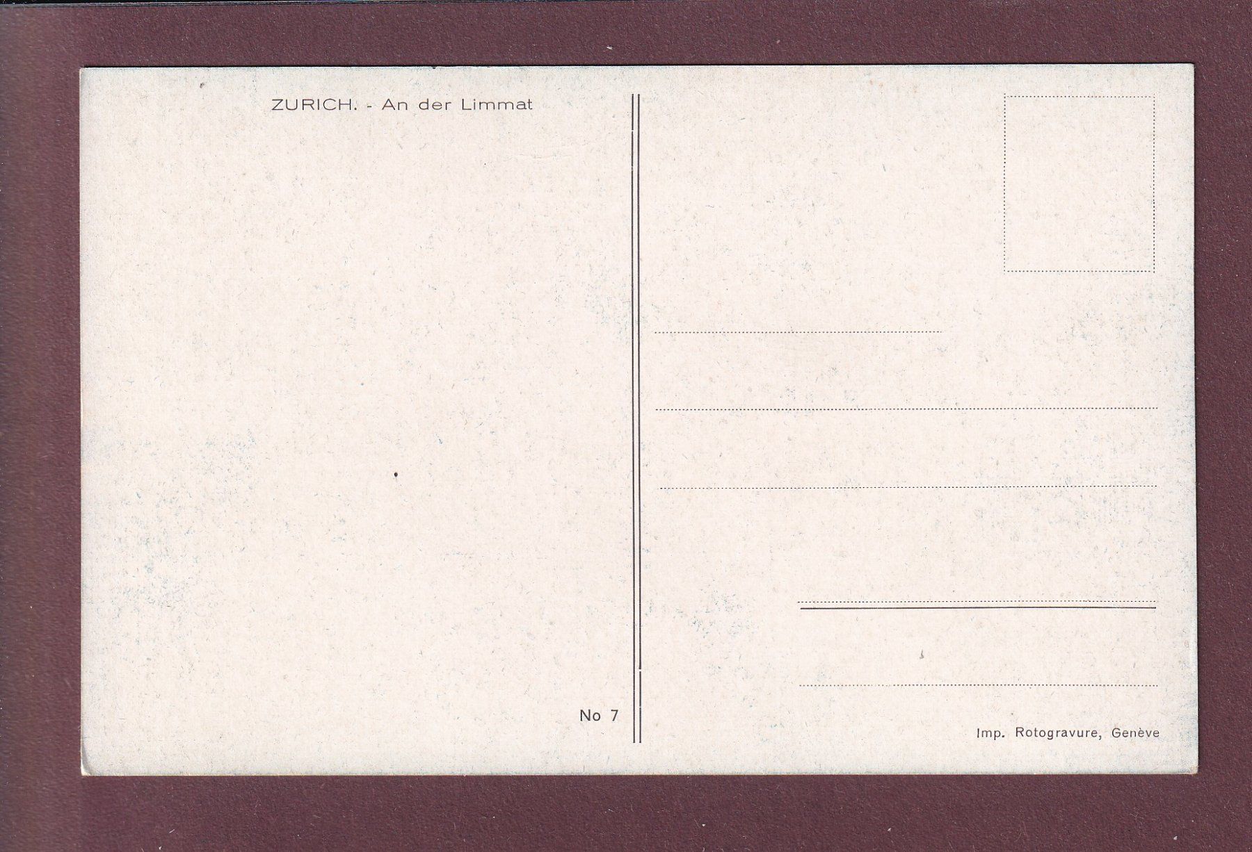 Cartoline postali: ZÜRICH - An der Limmat – Usato da Pully venduto da nicecards 1